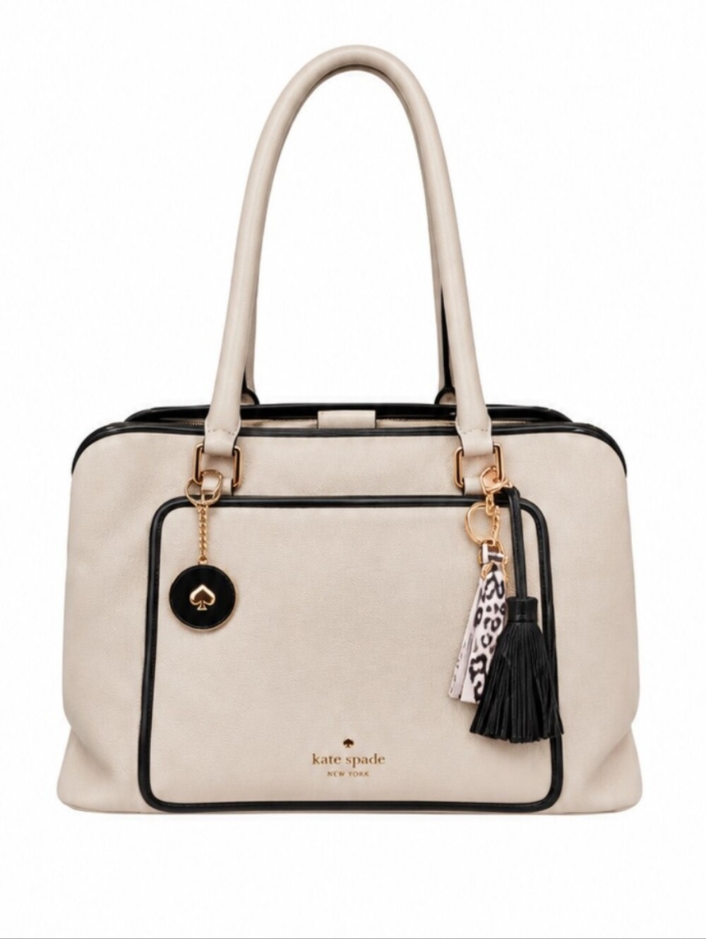 Kate Spade New York Rose Cloud Black Trimmed Ward Place Large Evangelie Satchel✨